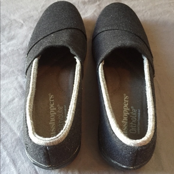 Grasshoppers Ortholite loafers, grey w/ lighter grey trim - Picture 3 of 7